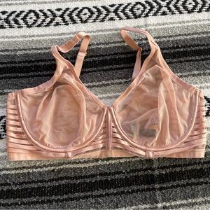 Victoria’s Secret Unlined Plunge Bra 36DD Light pink Mesh Sheer